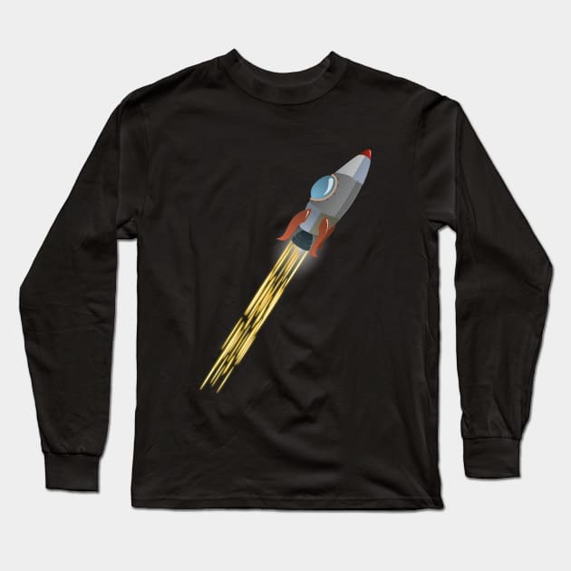 Rocket Blast Off! Long Sleeve T-Shirt by NearHi